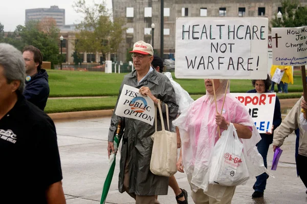 Dia Tiro Manifestantes Cuidados Saúde — Fotografia de Stock