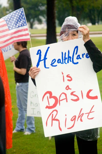 Bekijk Gezondheidszorg Demonstrant — Stockfoto