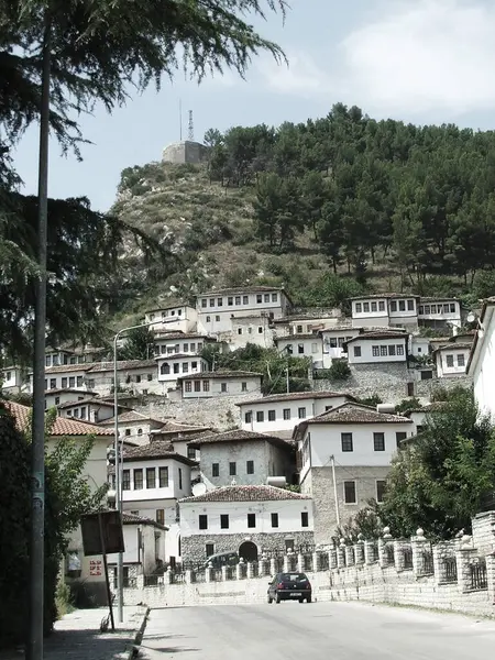 Berat Albania Pemandangan Distrik Bersejarah — Stok Foto