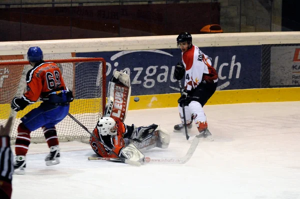 Zell Zie Oostenrijk November Salzburg Hockey League Geweldige Redding Door — Stockfoto
