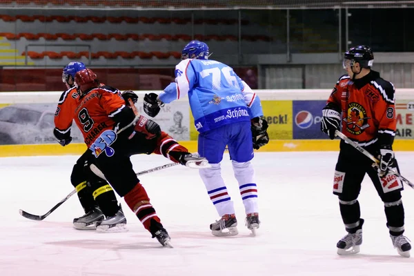 Jugadores Durante Partido Hockey Sobre Hielo Austria —  Fotos de Stock