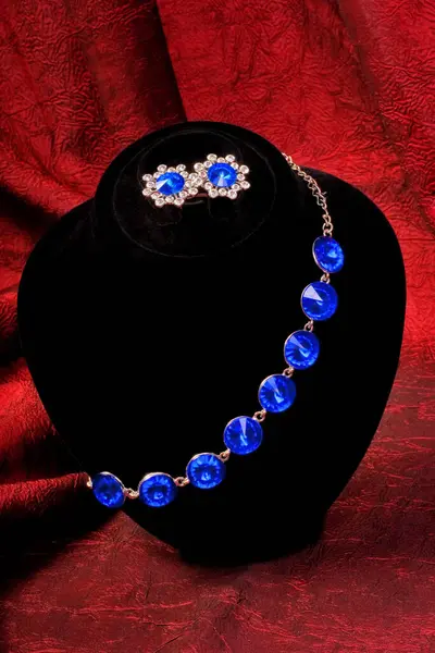 Bracelet Blue Gem Background Close — Stock Photo, Image