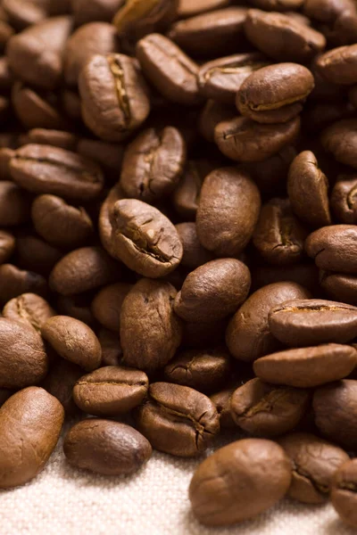 Arabica Rostade Kaffebönor Koffeinbruna Frön — Stockfoto