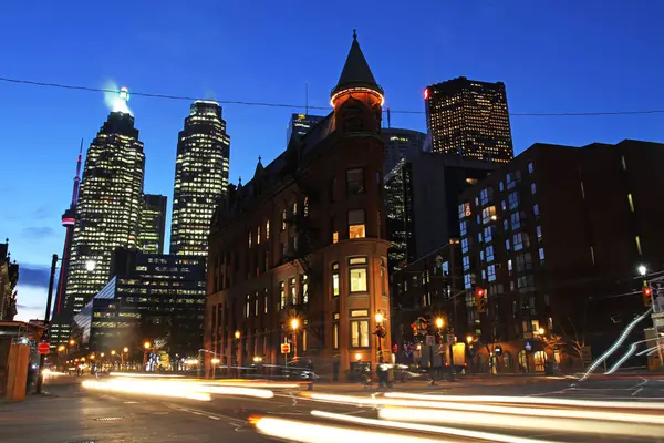 Toronto Intersecção Noite — Fotografia de Stock