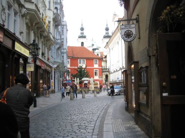 Prag 'daki Paving Stone Caddesi..