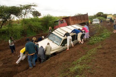 MUDDY ROAD and STUCK CARS clipart