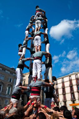 Barcelona, İspanya 'daki Castellers de Vilafranca Kültür ve Spor Birliği