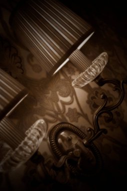 Fotoğraf duvar lamba loş ışık ile 