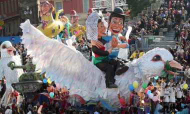 Main Parade In Nice By The Carnival On The Masena Place