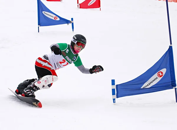 スノーボードヨーロッパカップとスキーヤー — ストック写真