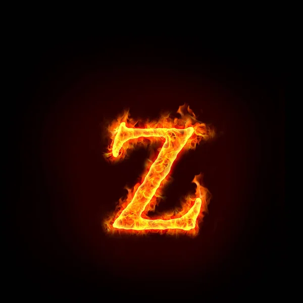 火のアルファベット小さな文字Z — ストック写真
