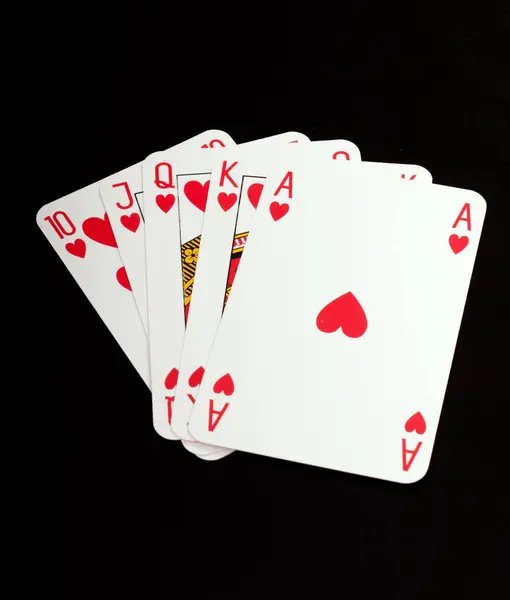 Siyah Arkaplanda Kart Oynanıyor — Stok fotoğraf