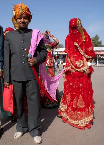 Deshnoke Rajasthan Indien Februar 2011 Hindu Bräutigam Bringt — Stockfoto