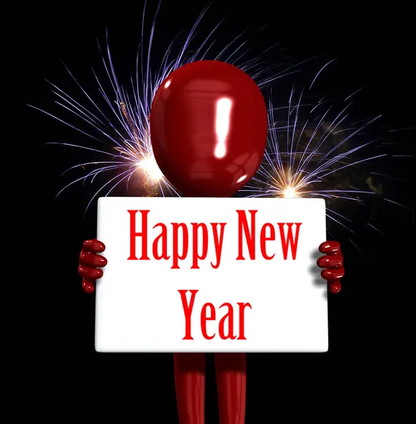Happy New Year Figure — Stock Photo, Image