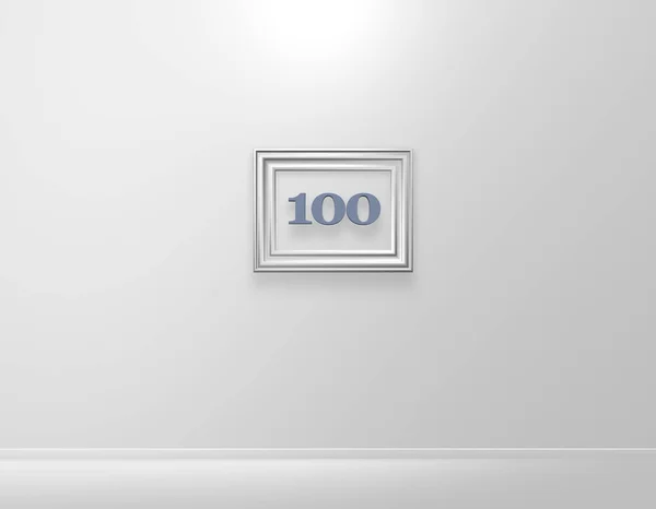 壁には100の数字 3Dのイラストがあります — ストック写真