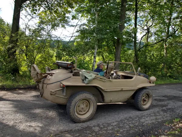 amphibious car on road in Germany