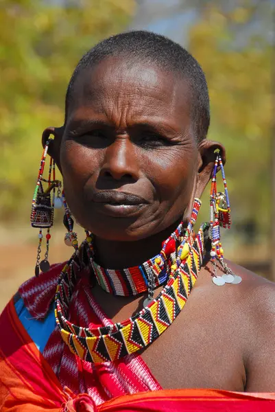 Portrait Une Femme Africaine Plein Air — Photo