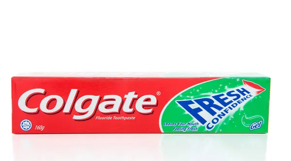 Colgate Fresh Confidence Toothpaste White Background — Stock Photo, Image