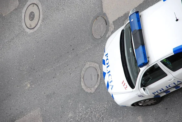 Streifenwagen Der Polizei Unterwegs — Stockfoto