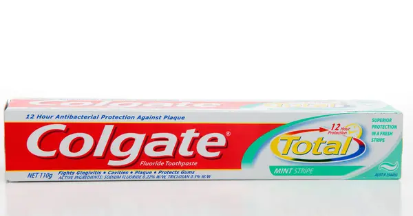 Colgate Total Protect Toothpaste White Background — Stock Photo, Image