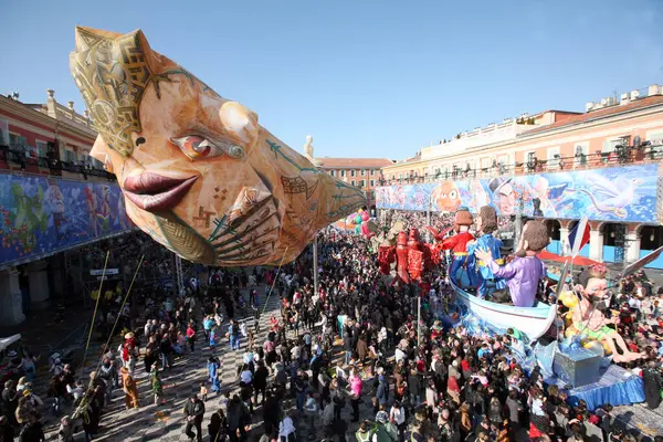 Main Parade Nice Carnival Masena Place — Stockfoto