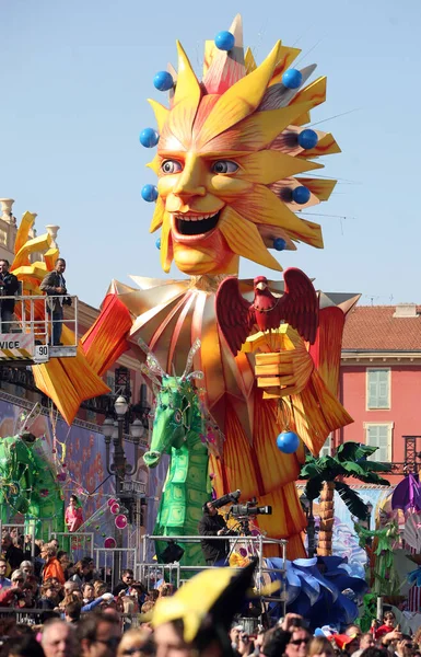 Main Parade Nice Carnival Masena Place — Stockfoto