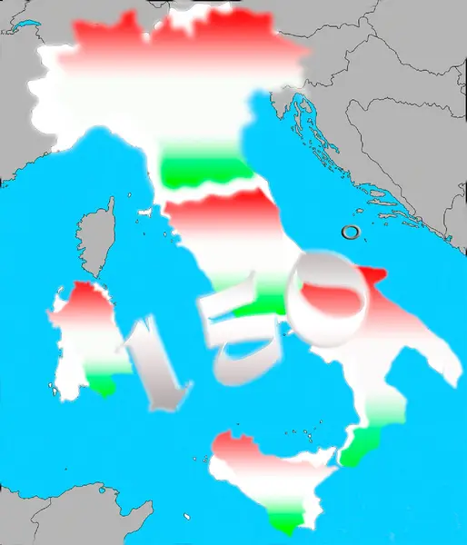 3d rendering of a map of Italy