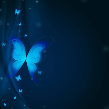 blue butterflies, colorful image  clipart