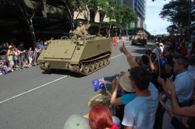 Parade at ANZAC Day. Military weapon concept clipart