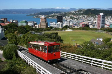 Kelburn Cable Car with city view 