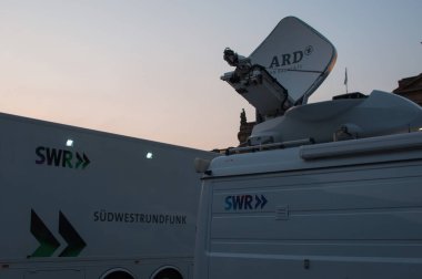 Stuttgart, Almanya 'da SWR Yayın Truck' ı