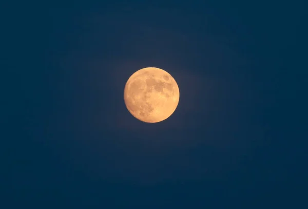 Langit Dengan Bulan Purnama Latar Belakang Malam Hari — Stok Foto