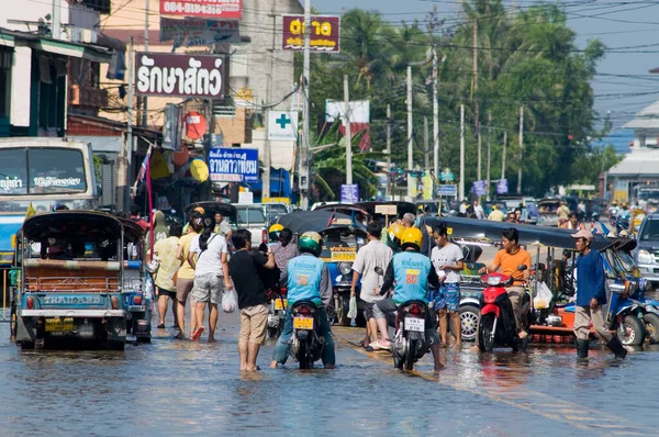 Monzunové Povodně Bangkoku Říjen 2011 — Stock fotografie