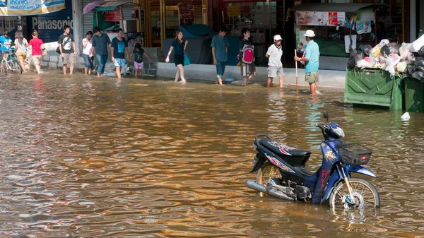 Monzunové Povodně Bangkoku Říjen 2011 — Stock fotografie