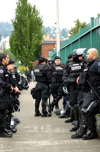 Portland Oregon November 2011 Portland Police Riot Gear Closeup Downtown — Stock Photo, Image