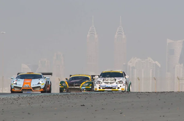 Гоночные Автомобили Часовой Гонке Дубае Автодром Января 2012 — стоковое фото