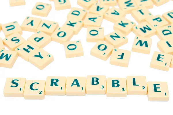 Scrabble Game Isolated White — Stock Photo, Image
