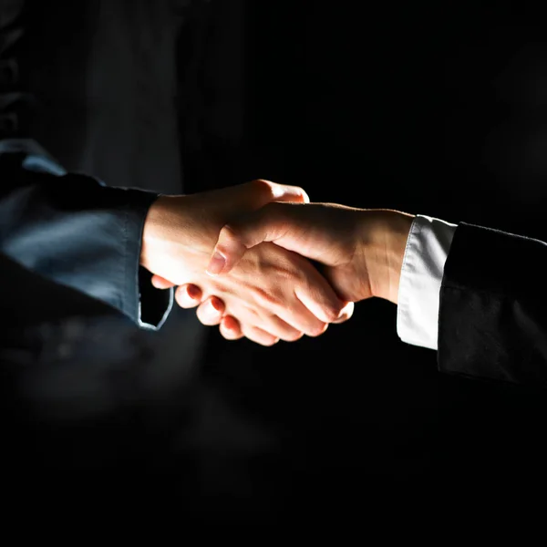 Handschlag Aus Nächster Nähe Verhandlungskonzept — Stockfoto