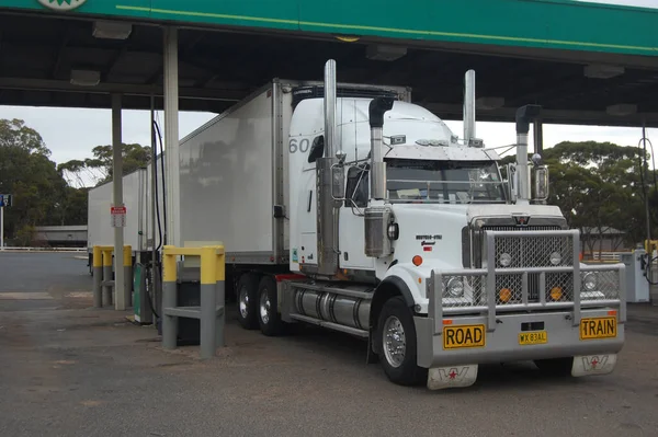 Road Train Gas Station — Stock Photo, Image