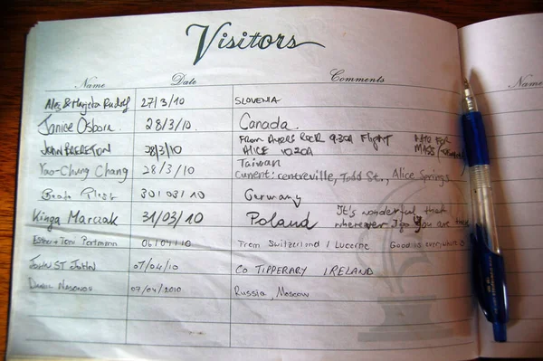 View Visitors Book — Stock Photo, Image