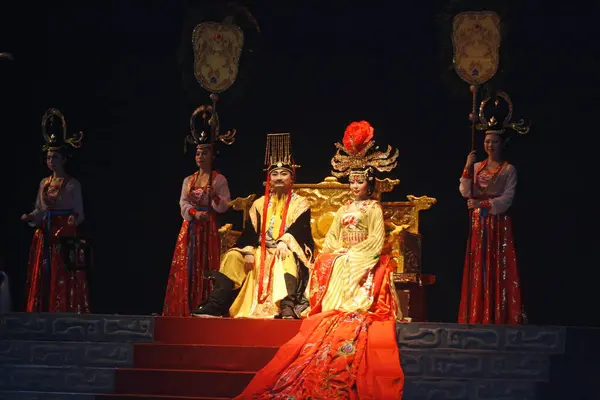 Atores Atuando Palco Teatro Xian — Fotografia de Stock