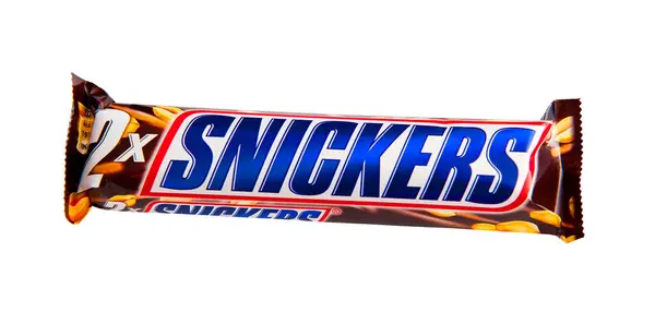 Snickers Witte Achtergrond — Stockfoto