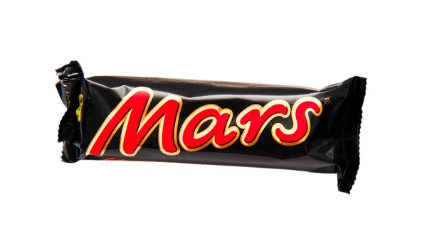 Mars Bar Fehér Háttér — Stock Fotó