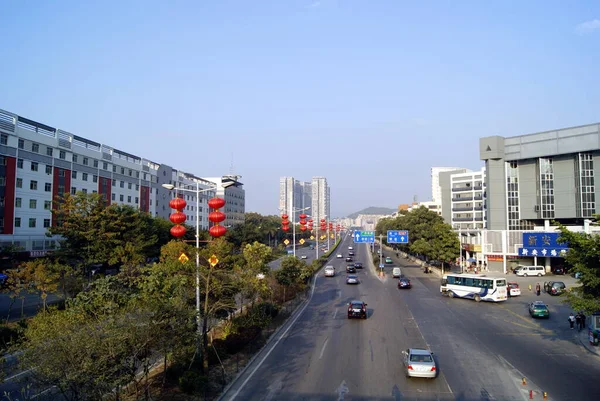 Épületek Közúti Forgalom Shenzhen Kína — Stock Fotó