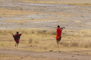 Ngorongoro kraterinde Masai insanları