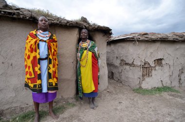 African women in traditional clothes, outdoor shot