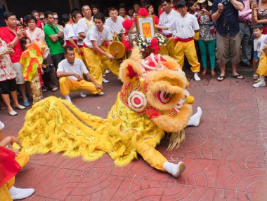 BANGKOK, Çin Mahallesi, THAILAND - 10 Şubat: Çin Yeni Yıl gelenekleri Çin Yeni Yıl kutlamaları 10 Şubat 2013 tarihinde BANGKOK.