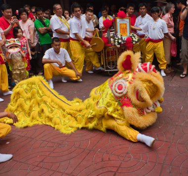 BANGKOK, Çin Mahallesi, THAILAND - 10 Şubat: Çin Yeni Yıl gelenekleri Çin Yeni Yıl kutlamaları 10 Şubat 2013 tarihinde BANGKOK.