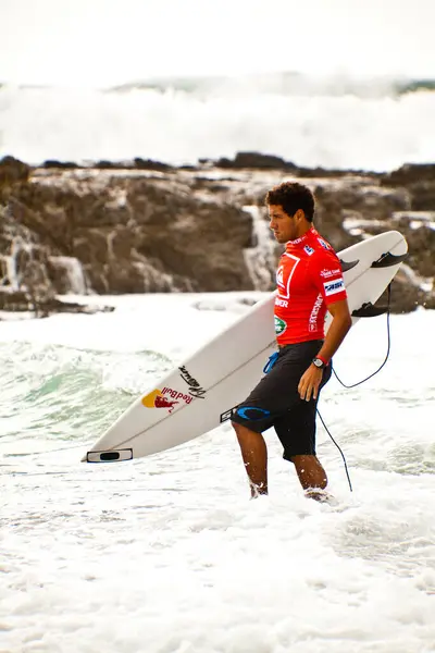 Surf Action Sport Surfeur Avec Planche Surf — Photo