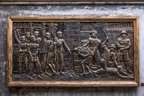 Mural Hoa Prison Depicting Brutal Treatment French — Stock Photo, Image
